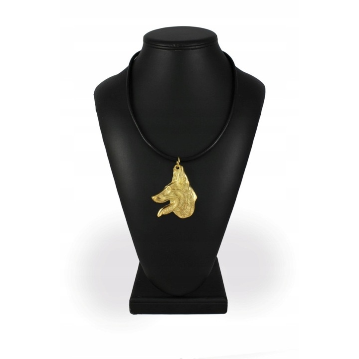 Női nyaklánc, Art-Dog, Ötvözet/Aranyozott, Kiskutya medál, 50 cm, Arany/Fekete