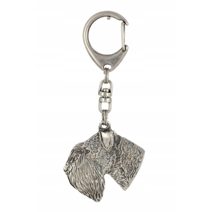 Kulcstartó, Art-Dog, Ötvözet/ezüstözött, Kutyafej alakú, 5 x 5 cm, Ezüst