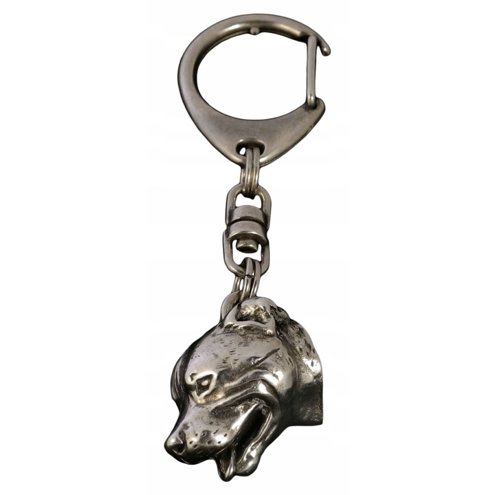 Ключодържател, Art-Dog, сплав/сребърно покритие, форма на кучешка глава, 5 x 5 см, сребро