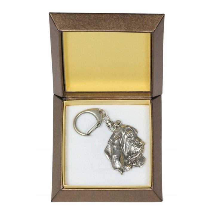 Breloc model catel, Art-dog, Zinc, Placat cu argint, Argintiu