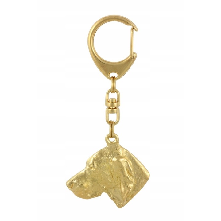 Ключодържател, Art-Dog, сплав/златно покритие, форма на кучешка глава, 4,1 x 4,4 см, злато