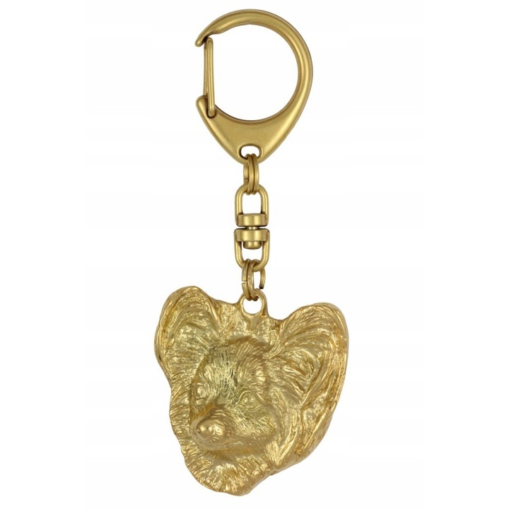 Ключодържател, Art-Dog, сплав/златно покритие, форма на кучешка глава, 4,7 x 4,2 см, злато