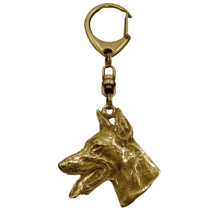 Kölyökkutya modell kulcstartó, Ötvözet, Aranyozott, Arany