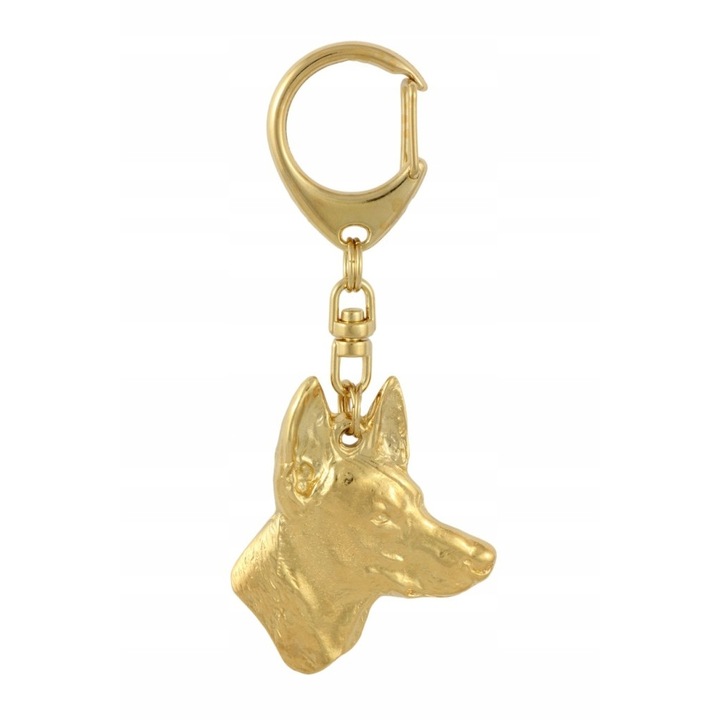Ключодържател, Art-Dog, сплав/златно покритие, форма на кучешка глава, 5 x 3,9 см, злато