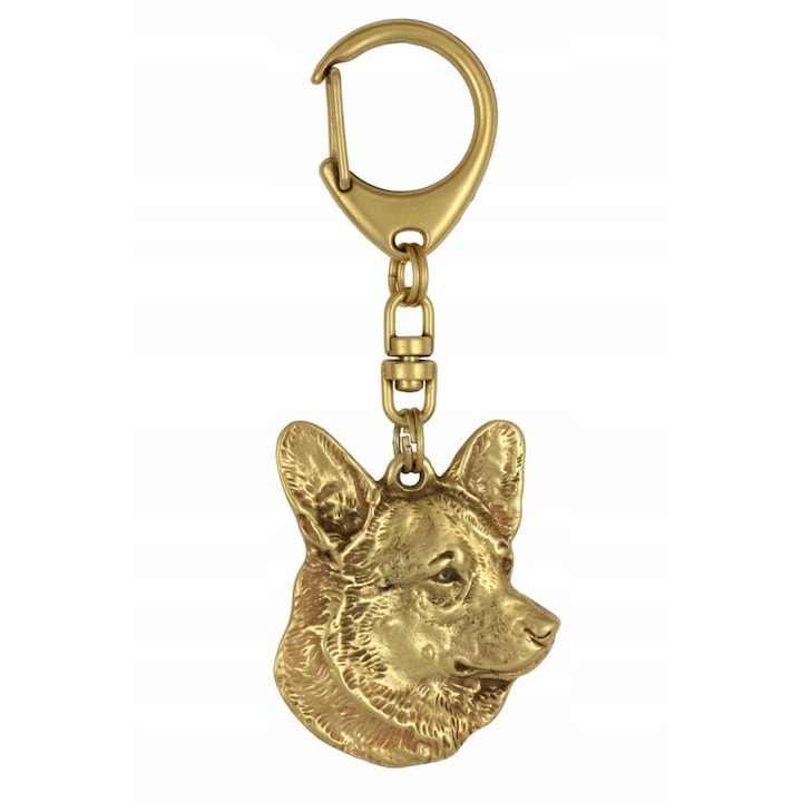 Ключодържател, Art-Dog, сплав/златно покритие, форма на кучешка глава, 4,9 x 4 см, злато