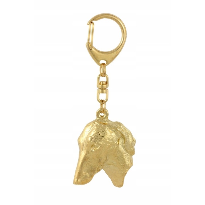 Ключодържател, Art-Dog, сплав/златно покритие, форма на кучешка глава, 5,5 x 3,7 см, злато