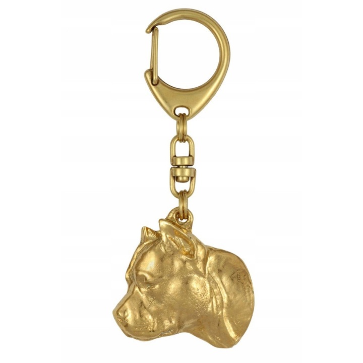 Ключодържател, Art-Dog, сплав/златно покритие, форма на кучешка глава, 4,5 x 4,2 см, злато