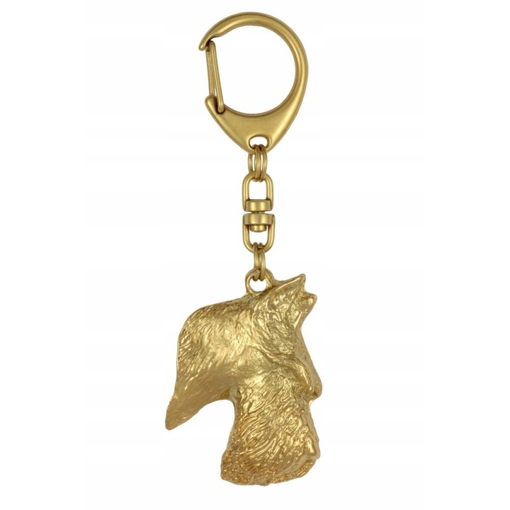 Ключодържател, Art-Dog, сплав/златно покритие, форма на кучешка глава, 5,2 x 3,8 см, злато