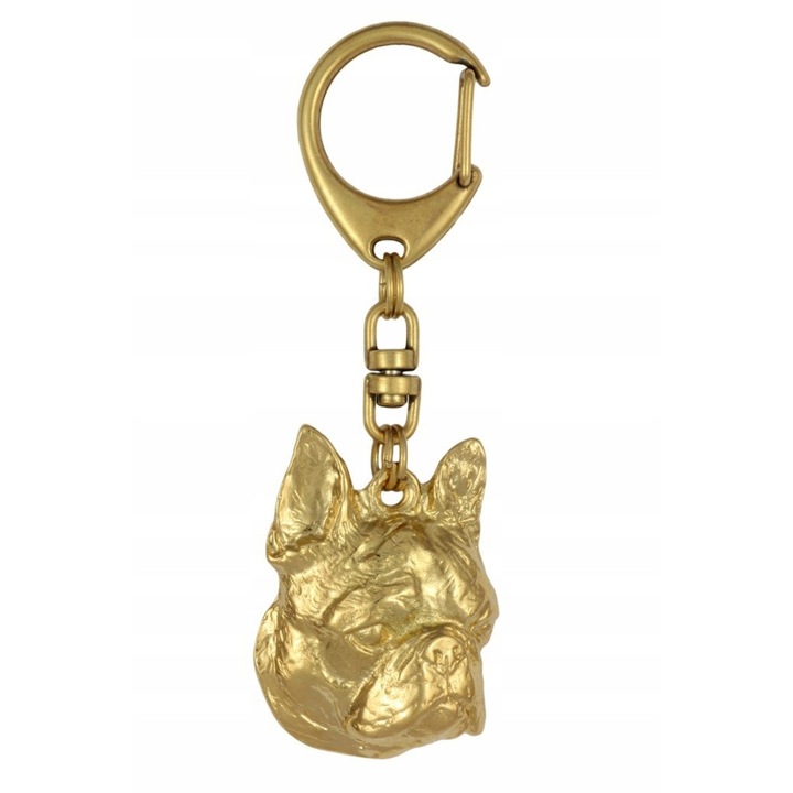 Ключодържател, Art-Dog, сплав/златно покритие, форма на кучешка глава, 4,6 x 3,2 см, злато