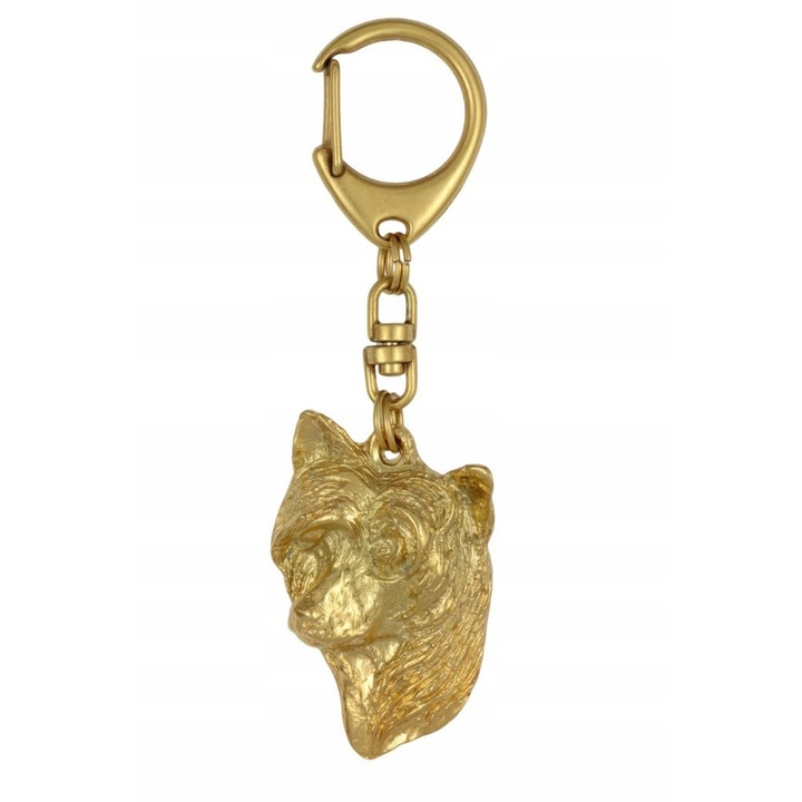Ключодържател, Art-Dog, сплав/златно покритие, форма на кучешка глава, 5 x 3,3 см, злато