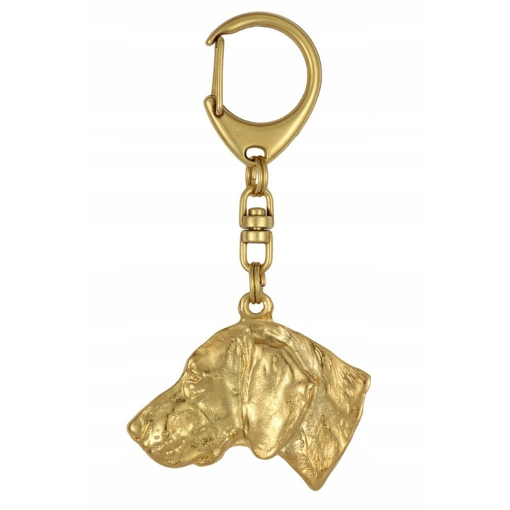 Ключодържател, Art-Dog, сплав/златно покритие, форма на кучешка глава, 4 x 4,2 см, злато