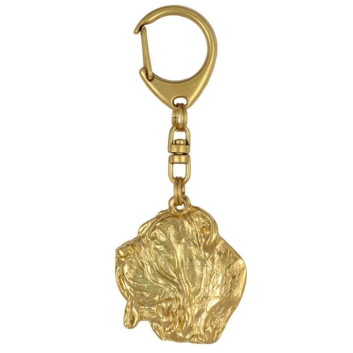 Ключодържател, Art-Dog, сплав/златно покритие, форма на кучешка глава, 4,8 x 4,2 см, злато