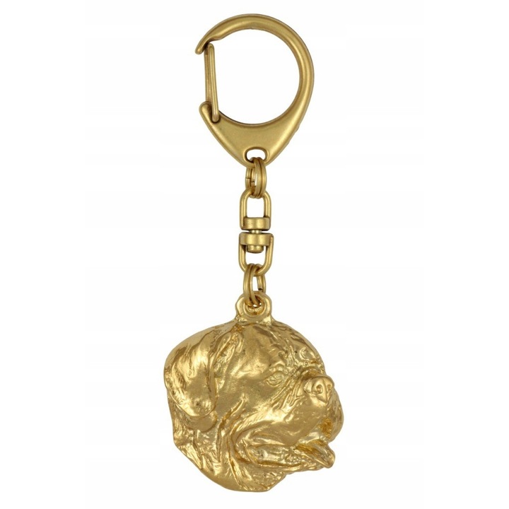 Ключодържател, Art-Dog, сплав/златно покритие, форма на кучешка глава, 4,5 x 3,8 см, злато