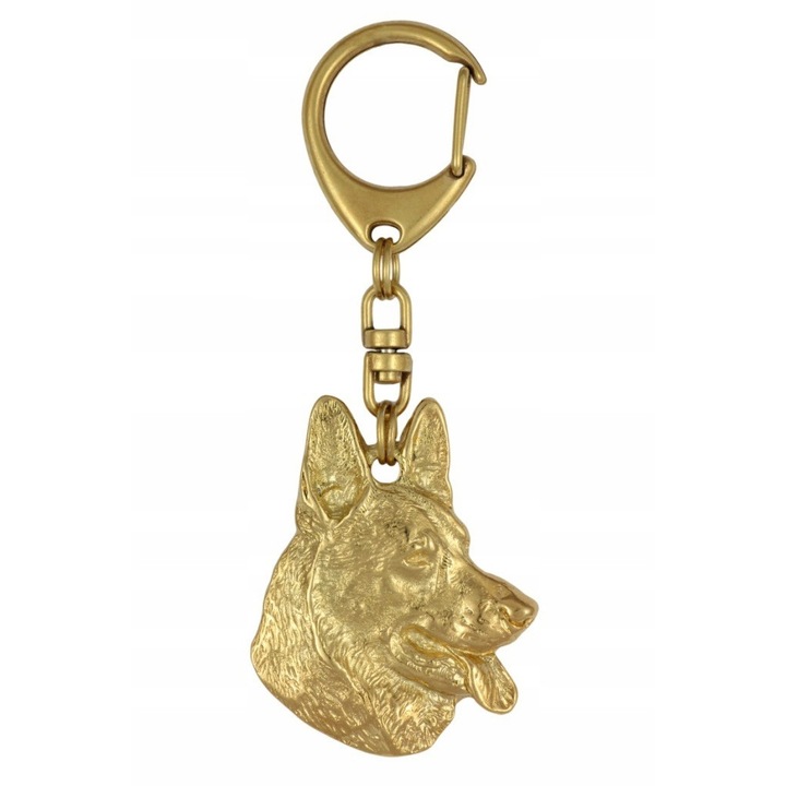 Ключодържател, Art-Dog, сплав/златно покритие, форма на кучешка глава, 5 x 3,8 см, злато