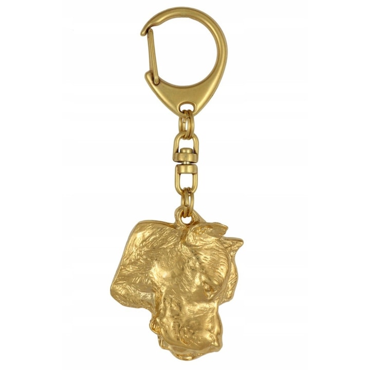 Ключодържател, Art-Dog, сплав/златно покритие, форма на кучешка глава, 4,2 x 4,5 см, злато