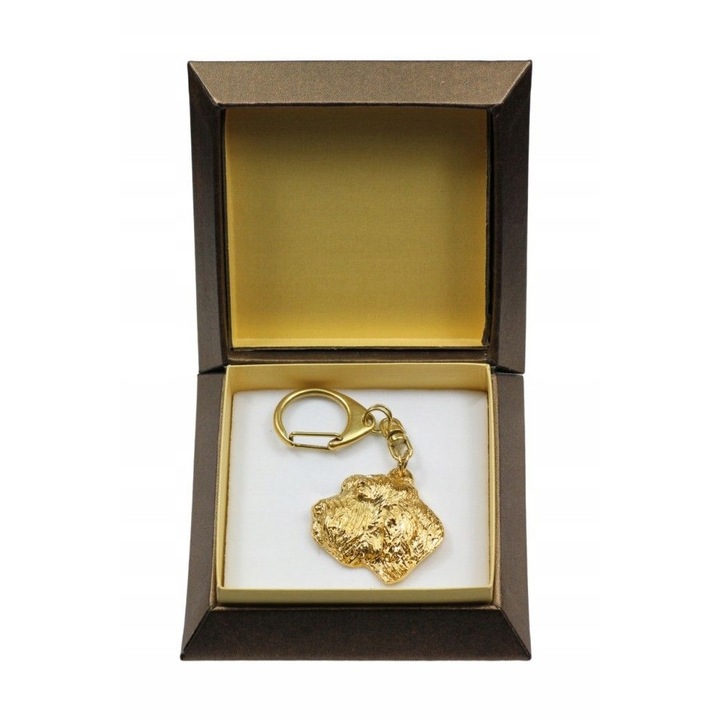 Kulcstartó, Art-Dog, Kutyafej modell, Cink/Alumínium ötvözet, Arany