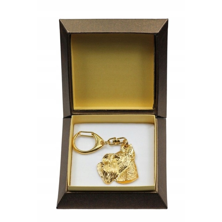 Art-Dog Schnauzer aranyozott kulcstartó