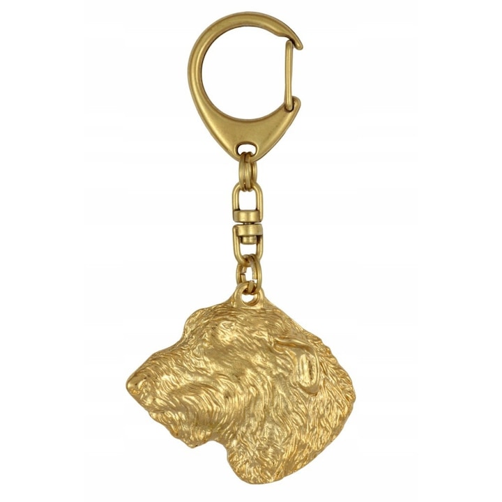 Ключодържател, Art-Dog, сплав/златно покритие, форма на кучешка глава, 4,5 x 4 см, злато