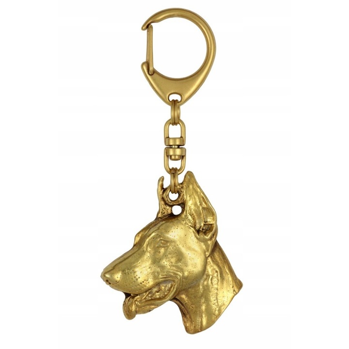 Ключодържател, Art-Dog, сплав/златно покритие, форма на кучешка глава, 5,2 x 4,7 см, злато