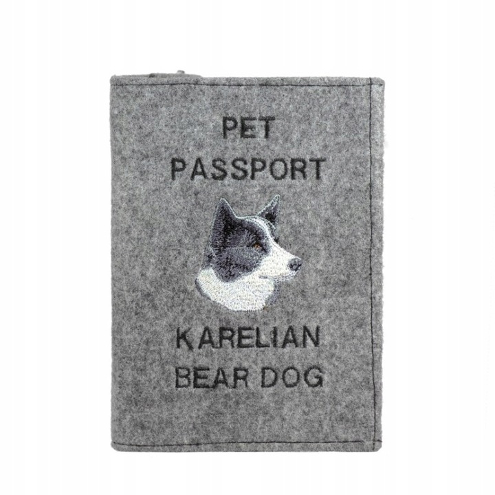 Карица за паспорт Карелско мечо куче, Art-Dog, Филц, 17 x 12,5 см, Многоцветна