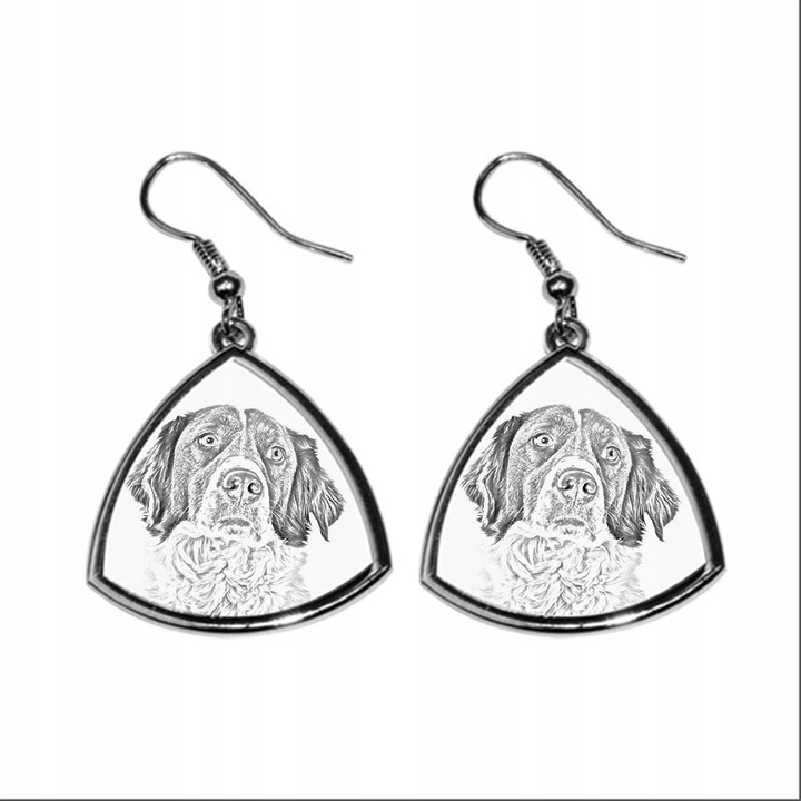 Fülbevaló francia spániel mintával, Art-Dog, fém, ezüst