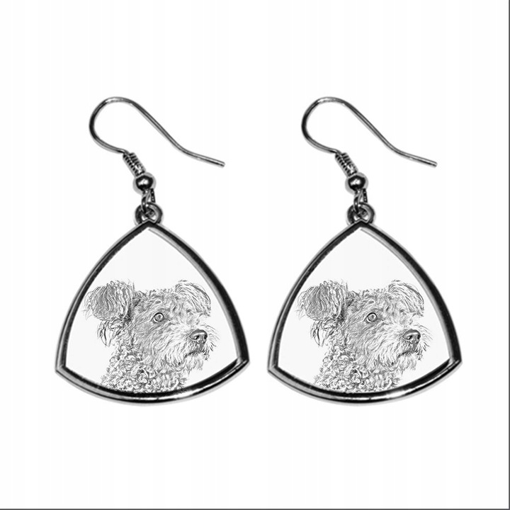 Cercei cu imprimeu caine Pumi, Art-Dog, Metal, Argintiu