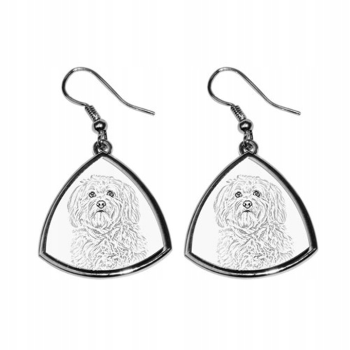 Fülbevaló Havanese kutyamintával, Art-Dog, fém, ezüst