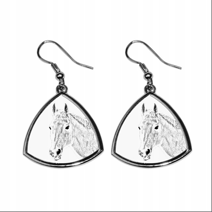 Fülbevaló Horse Orlov Trotter mintával, Art-Dog, fém, ezüst