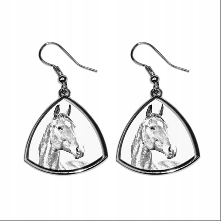 Fülbevaló American Warmblood Horse mintával, Art-Dog, fém, ezüst