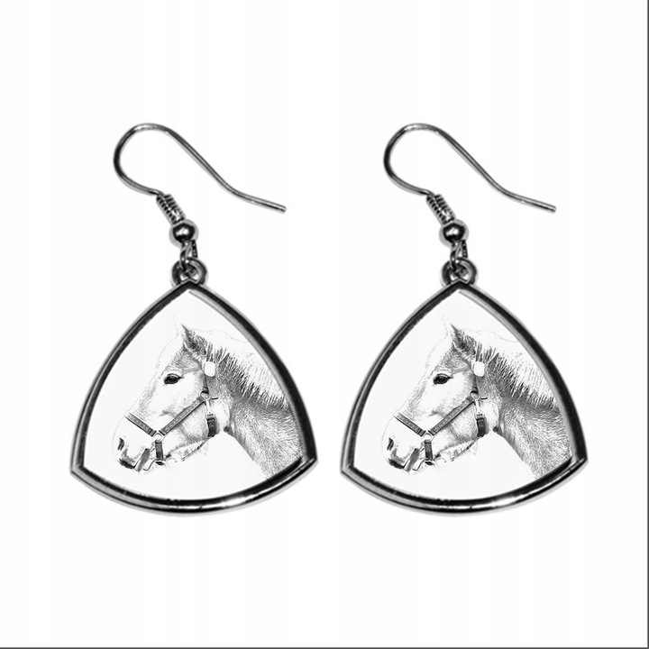 Cercei cu imprimeu cal Haflinger, Art-Dog, Metal, Argintiu