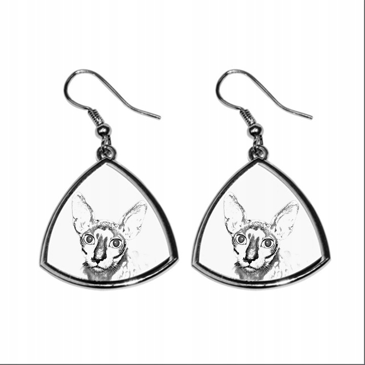 Cornish Rex macskamintás fülbevaló, Art-Dog, fém, ezüst