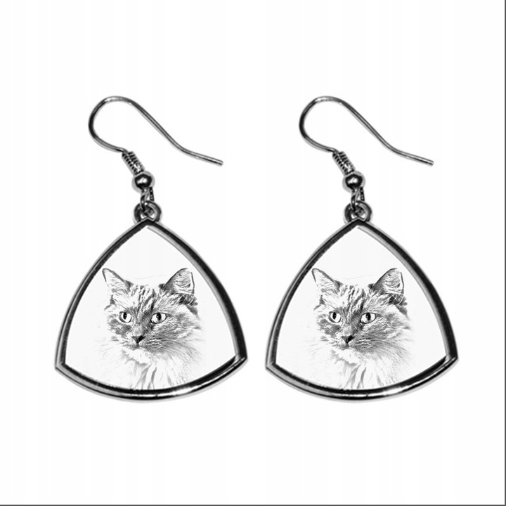 Fülbevaló Ragdoll Cat mintával, Art-Dog, fém, ezüst