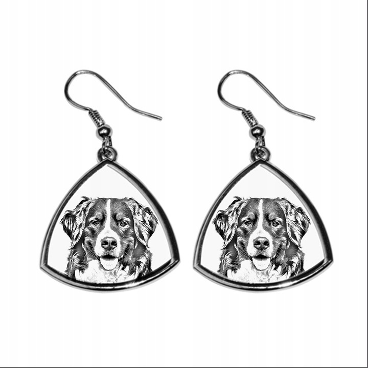 Fülbevaló berni pásztorkutya típusú mintával, Art-Dog, fém, ezüst