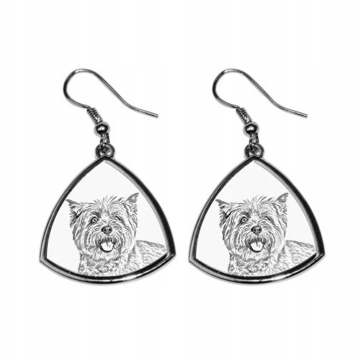 Fülbevaló Cairn Terrier mintával, Art-Dog, fém, ezüst