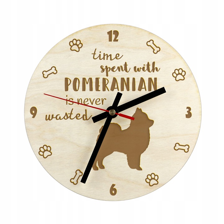 Ceas - Pomeranian, Art-Dog, 20 cm, Bej