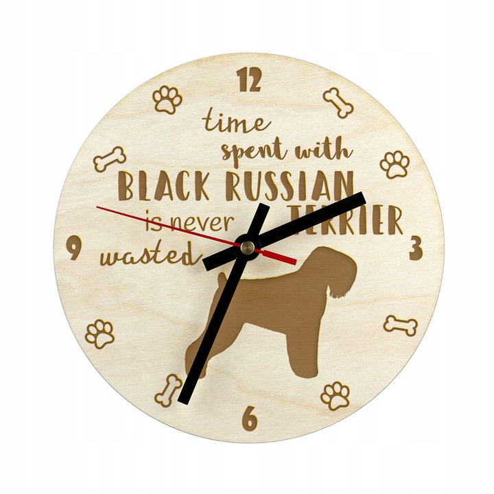 Ceas - Black Russian Terrier, Art-Dog, 20 cm, Bej