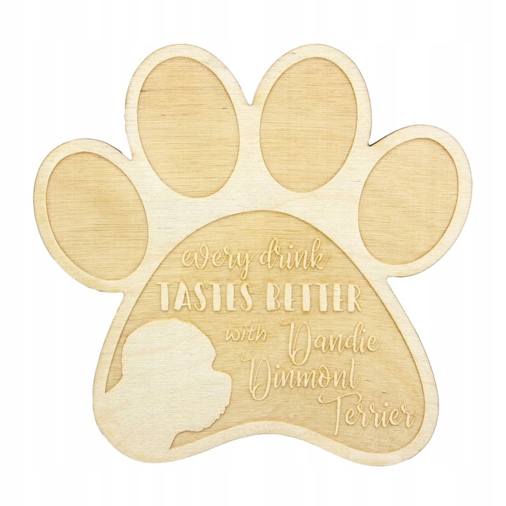 Suport pahar/cana - Dandie Dinmont Terrier, Art Dog, Bej