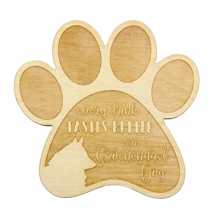 Suport pahar/cana - Groenendael Dog, Art Dog, Bej