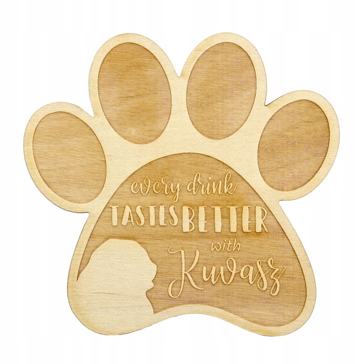 Suport pahar/cana - Kuvasz, Art Dog, Bej