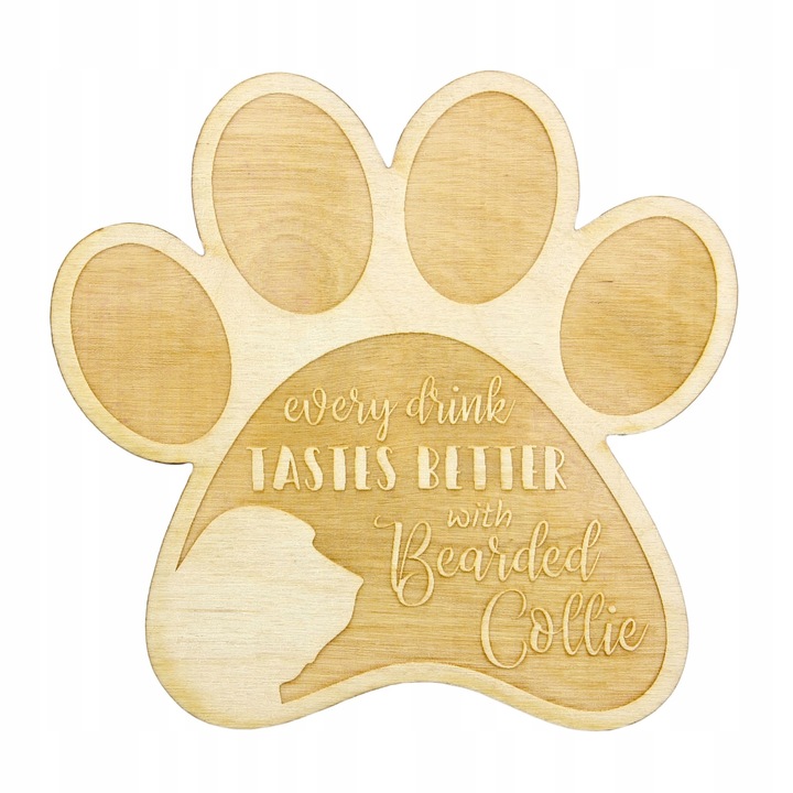 Suport pahar - Bearded Collie, Art-Dog, Bej