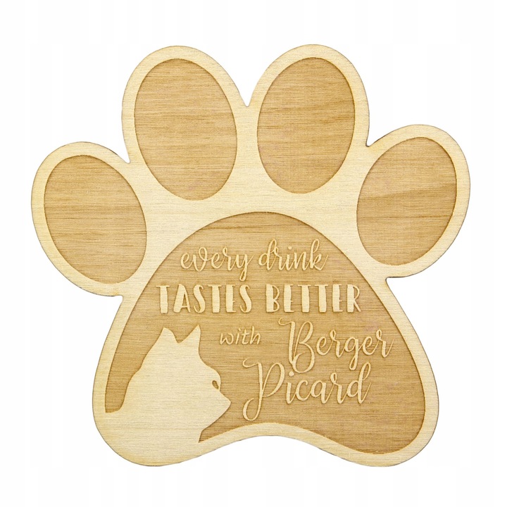 Suport pahar/cana - Berger Picard, Art Dog, Bej