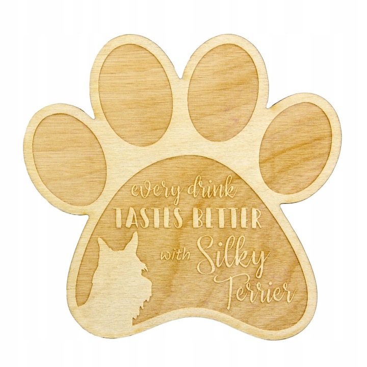 Suport pahar/cana - Silky Terrier, Art Dog, Bej