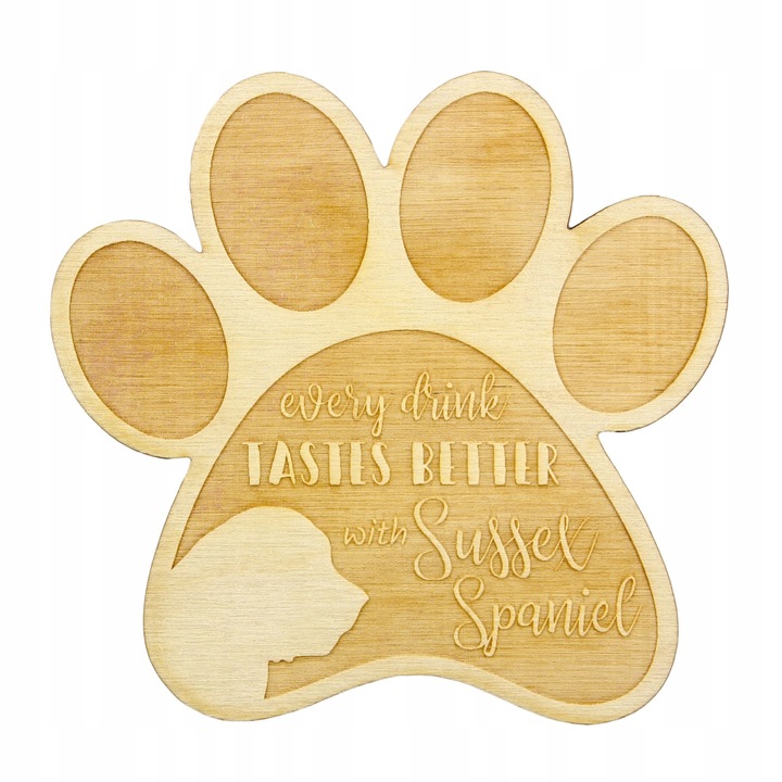 Suport pahar/cana - Sussex Spaniel, Art Dog, Bej