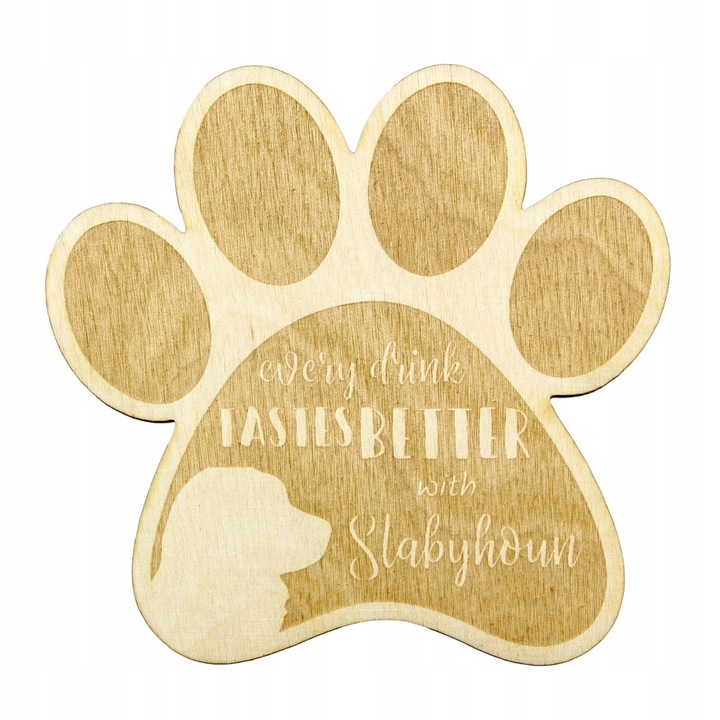 Set 4 suporturi pentru bauturi Art-Dog, lemn, maro, 9.5 x 10 cm