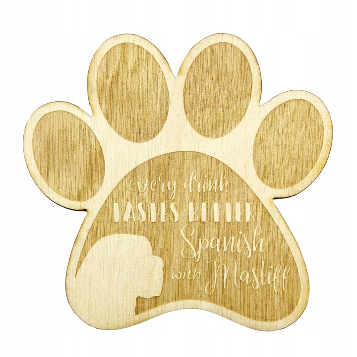 Suport pahar/cana - Spanish Mastiff, Art Dog, Bej