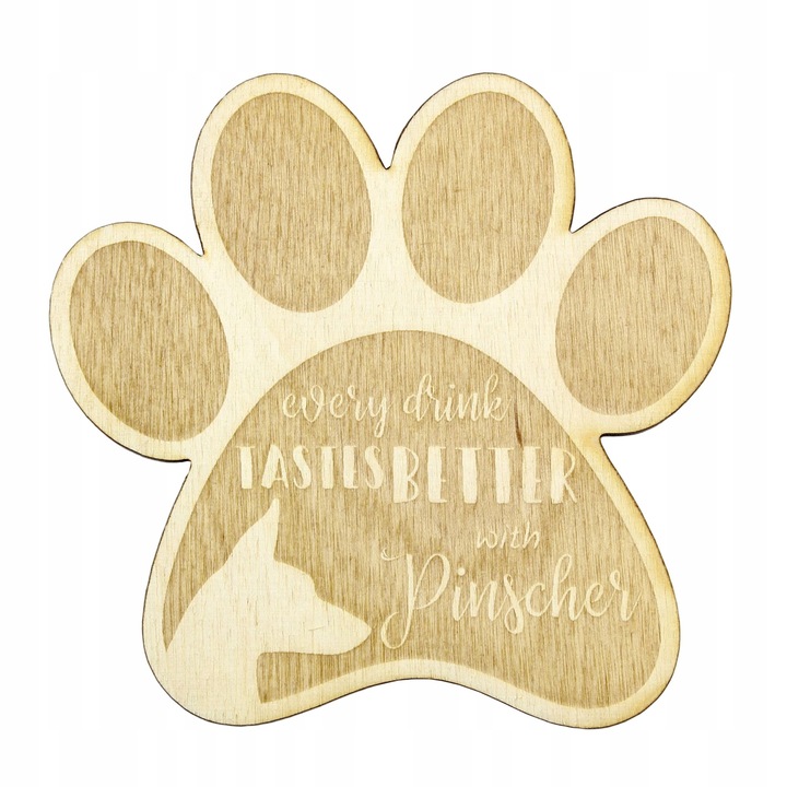 Suport pahar/cana - Pinscher, Art Dog, Bej