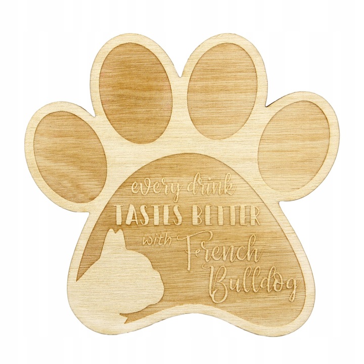 Suport pahar/cana - French Bulldog, Art Dog, Bej