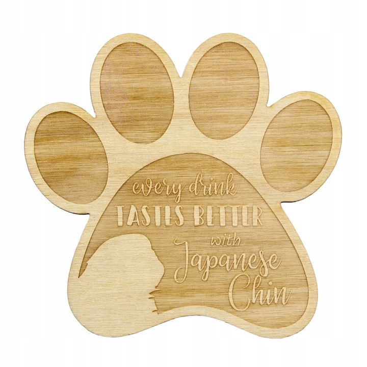 Suport pahar/cana - Japanese Chin, Art Dog, Bej