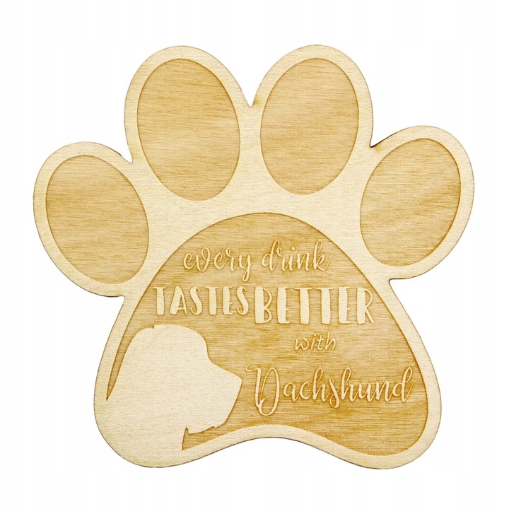 Suport pahar/cana - Dachshund, Art Dog, Bej