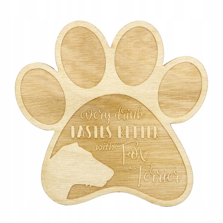 Suport pahar/cana - Fox Terrier, Art Dog, Bej